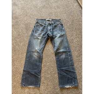 Mens Medium‎ Wash Levi 514 Slim Straight Distressed Jeans Size 30X30
